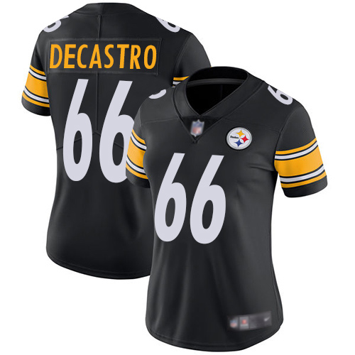 Women Pittsburgh Steelers Football #66 Limited Black David DeCastro Home Vapor Untouchable Nike NFL Jersey->youth nfl jersey->Youth Jersey